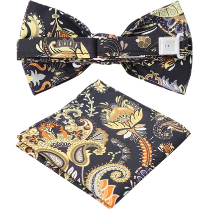 Henk ter Horst 100% katoenen vlinderstrik met paisley bloemen print Zwart