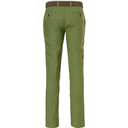 Koop Henk ter Horst linnen chino met elastische band Groen voor slechts  € 69,95 bij Henk ter Horst herenmode