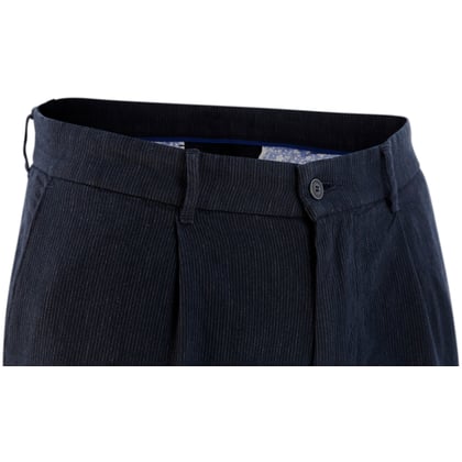 Koop Henk ter Horst linnen fashion pantalon gestreept Donkerblauw voor slechts  € 99,95 bij Henk ter Horst herenmode