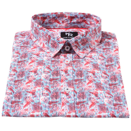 Kings Road korte mouw ruimvallend bloemen print overhemd Rood