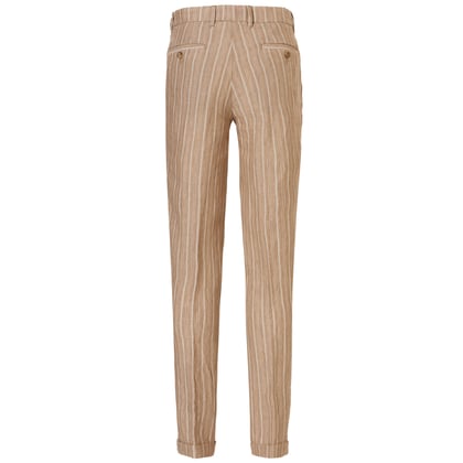 Koop Henk ter Horst linnen fashion pantalon gestreept Beige voor slechts  € 69,95 bij Henk ter Horst herenmode