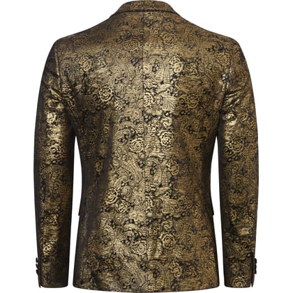 Velvet met goud paisley print Henk ter Horst Zwart