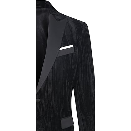 Henk ter Horst Velours Velvet Wrinkle Fluweel colbert Zwart