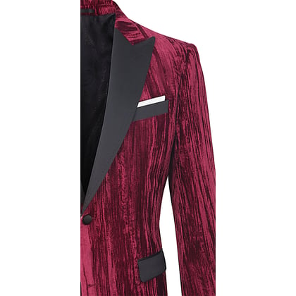 Henk ter Horst Velours Velvet Wrinkle Fluweel colbert Bordeaux