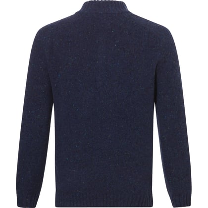 Trui met rits gebreid gemeleerd Baileys Donkerblauw