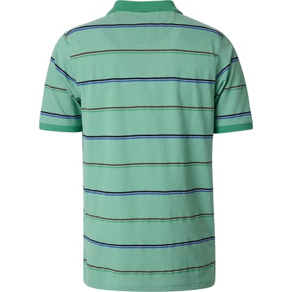 Redmond big men herenpolo met borstzak two tone en gekleurde strepen Groen