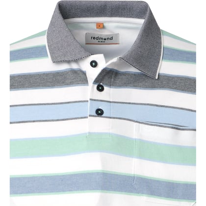 Redmond big men herenpolo met borstzak two tone gestreept Groen