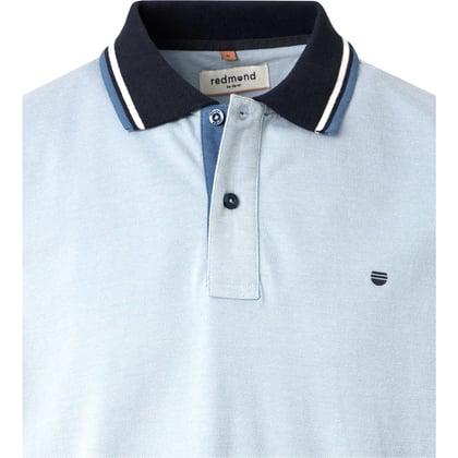 Redmond big men herenpolo katoen two tone gemeleerd Lichtblauw