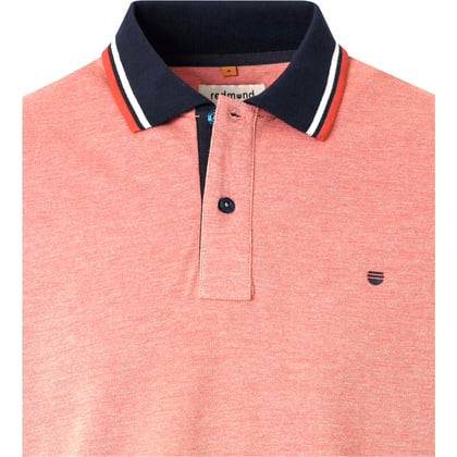 Redmond big men herenpolo katoen two tone gemeleerd Zalm