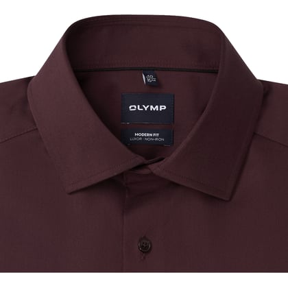 Olymp Luxor modern fit katoen overhemd lange mouw chianti