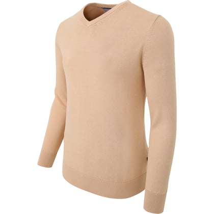 Henk ter Horst heren V-hals trui 100% katoen Licht beige