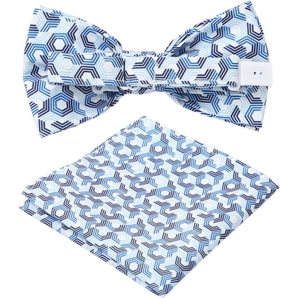 Henk ter Horst 100% katoenen vlinderstrik met grafische honingraad print Blauw