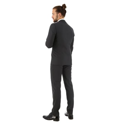 Koop Smoking basic fit, 2-delig, micro-kamgaren, zwart voor slechts  € 99,90 bij Henk ter Horst herenmode