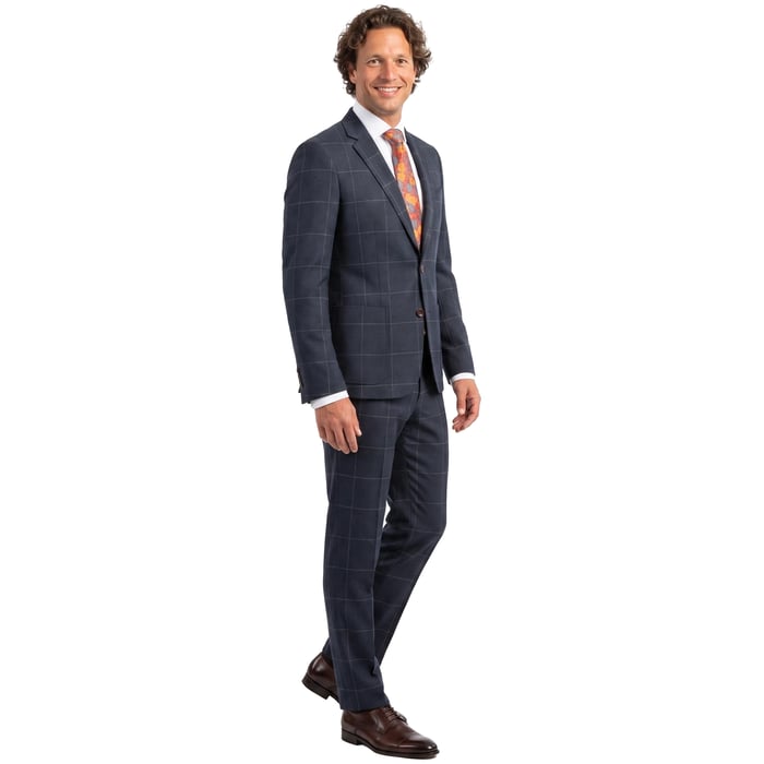 Koop Henk ter Horst 2-delig superstretch tricot grote ruitkostuum Blauw voor slechts  € 279,95 bij Henk ter Horst herenmode
