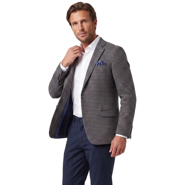 Koop Henk ter Horst colbert pied de poule Donkerblauw voor slechts  € 151,96 bij Henk ter Horst herenmode