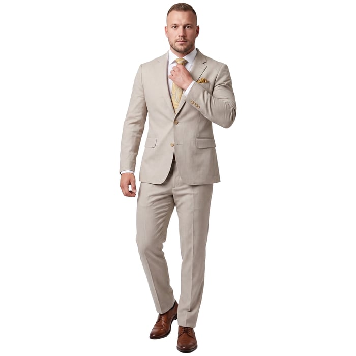 Koop Henk ter Horst 2-delig herenkostuum structuurstof Beige voor slechts  € 349,95 bij Henk ter Horst herenmode