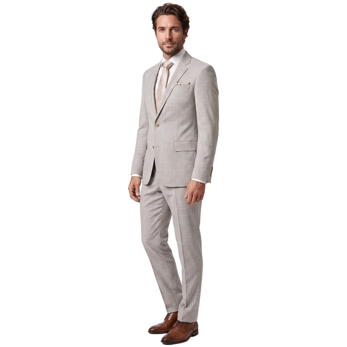 Koop Henk ter Horst 2-delig herenkostuum met ruit Beige voor slechts  € 299,95 bij Henk ter Horst herenmode