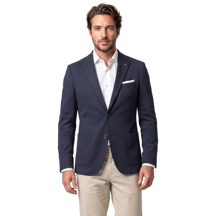 Koop Henk ter Horst slim-fit colbert tricot Navy voor slechts  € 151,96 bij Henk ter Horst herenmode
