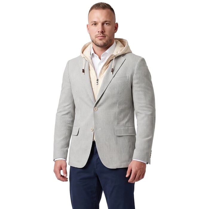 Koop Colbert ribcord two-tone en capuchon Weis Lichtgrijs voor slechts  € 199,96 bij Henk ter Horst herenmode