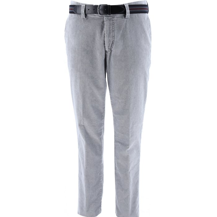 Koop Katoenen stretch corduroy broek lichtgrijs voor slechts  € 79,95 bij Henk ter Horst herenmode