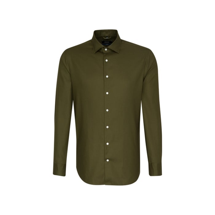 Koop Seidensticker tailored fit overhemd donkergroen voor slechts  € 62,99 bij Henk ter Horst herenmode