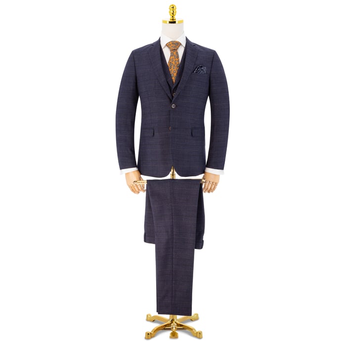 Koop Ruit slim fit nachtblauw 3-delig kostuum voor slechts  € 349,95 bij Henk ter Horst herenmode