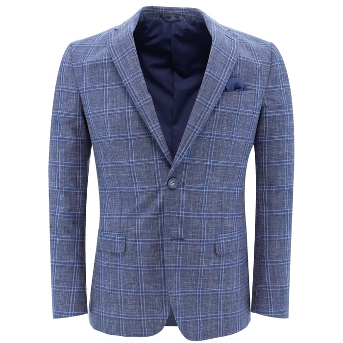 Koop Henk ter Horst colbert checkered ruit blauw voor slechts  € 69,95 bij Henk ter Horst herenmode