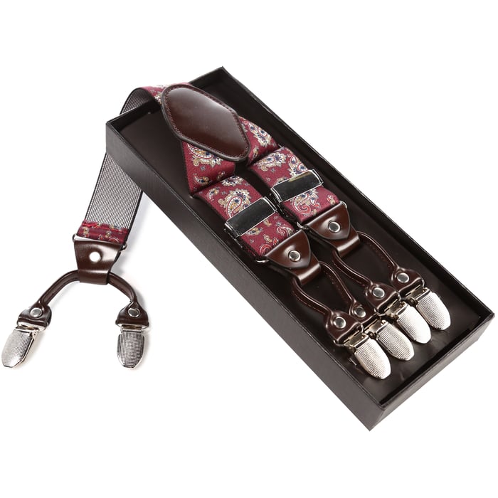 Koop Bretels bordeaux rood paisley voor slechts  € 19,95 bij Henk ter Horst herenmode