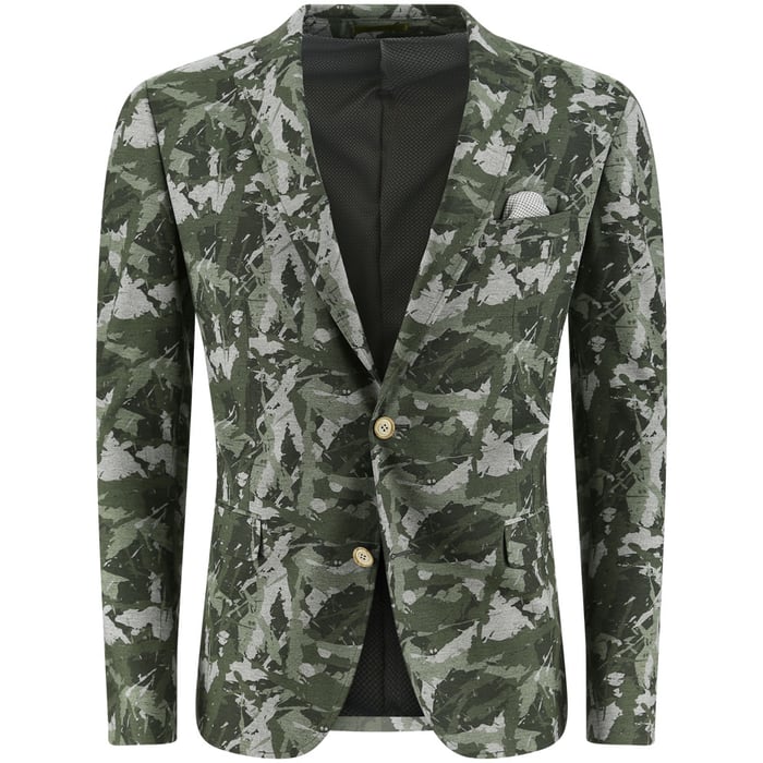 Koop Colbert camouflage superstretch Groen voor slechts  € 139,95 bij Henk ter Horst herenmode
