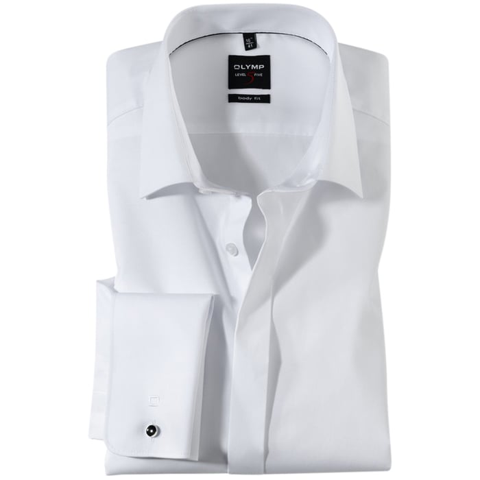 Koop OLYMP Level Five Soirée trouwshirt Wit voor slechts  € 99,95 bij Henk ter Horst herenmode