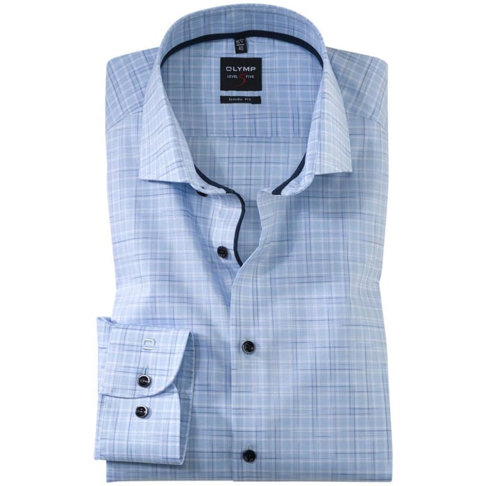 Koop OLYMP Level Five zakelijk overhemd Bleu voor slechts  € 69,95 bij Henk ter Horst herenmode