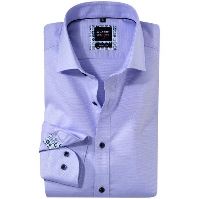 Koop OLYMP Level Five body fit zakelijk overhemd Lila voor slechts  € 69,95 bij Henk ter Horst herenmode