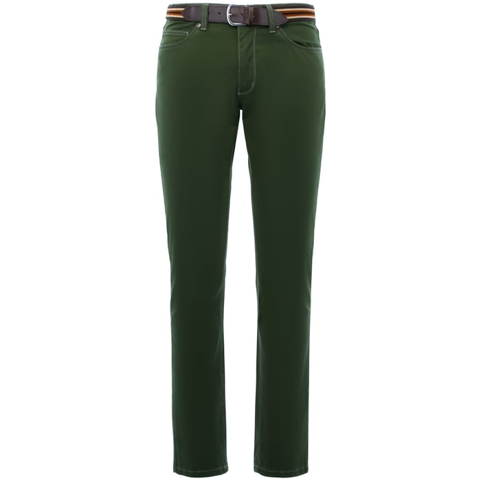 Koop Exner katoenen stretch 5-pocket broek Donkergroen voor slechts  € 79,95 bij Henk ter Horst herenmode