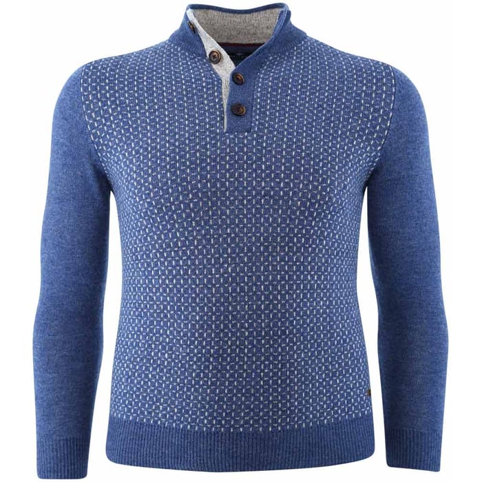 Koop Baileys Trui gebreid met knopen Blauw voor slechts  € 99,95 bij Henk ter Horst herenmode