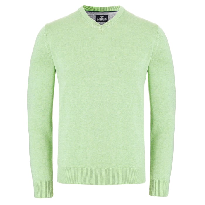 Koop Baileys heren v-hals trui 100% katoen Mint voor slechts  € 39,95 bij Henk ter Horst herenmode