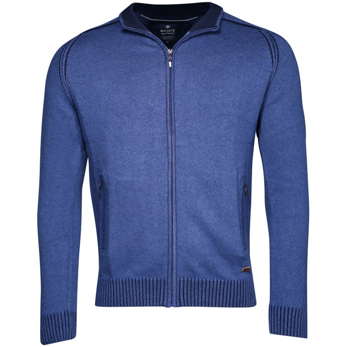 Koop Baileys Vest met rits gebreid katoen Blauw voor slechts  € 69,95 bij Henk ter Horst herenmode