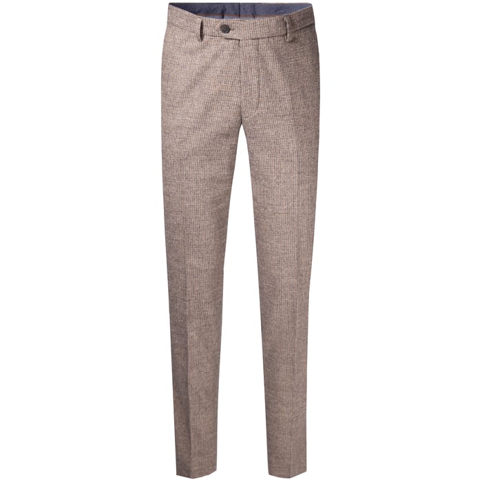 Koop Henk ter Horst Chinobroek hippe wollen slim fit miniruit  Camel voor slechts  € 119,95 bij Henk ter Horst herenmode