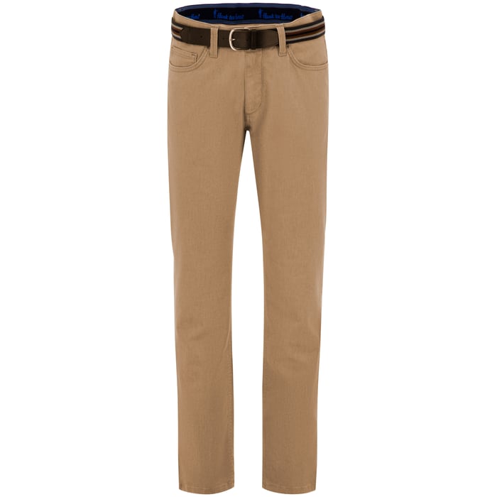 Koop Exner heren katoenen stretch zomer broek met elastische band Beige voor slechts  € 69,95 bij Henk ter Horst herenmode