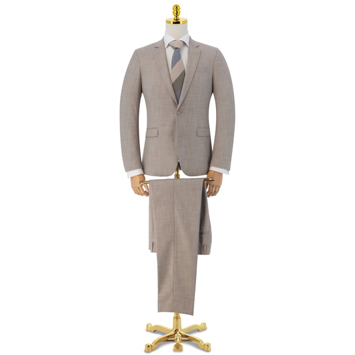 Koop Henk ter Horst 2-delig gemêleerd kostuum Beige voor slechts   bij Henk ter Horst herenmode