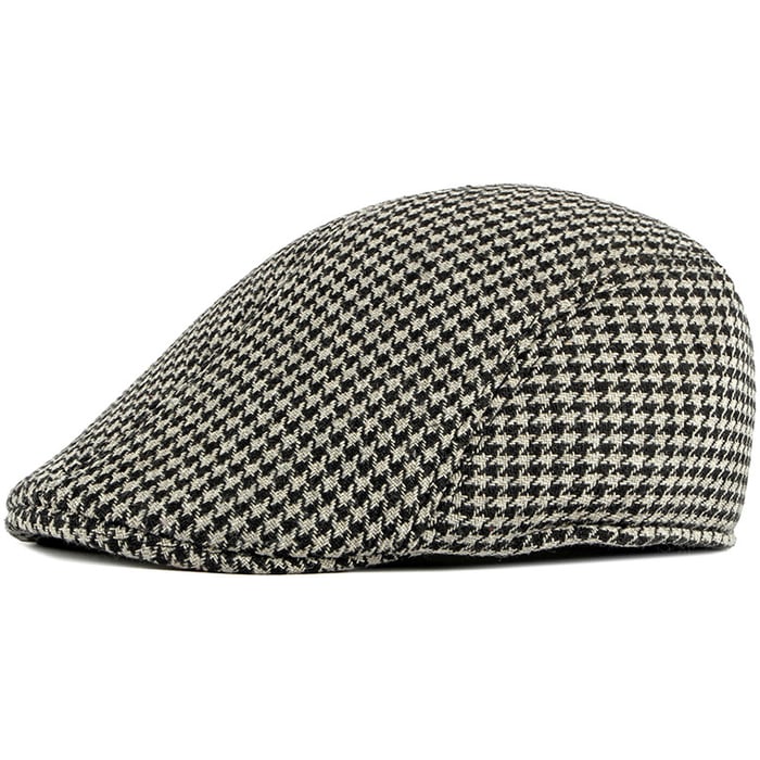 Koop Klassieke retro Pied de poule flat cap pet, verstelbaar en gevoerd Antraciet voor slechts  € 29,95 bij Henk ter Horst herenmode