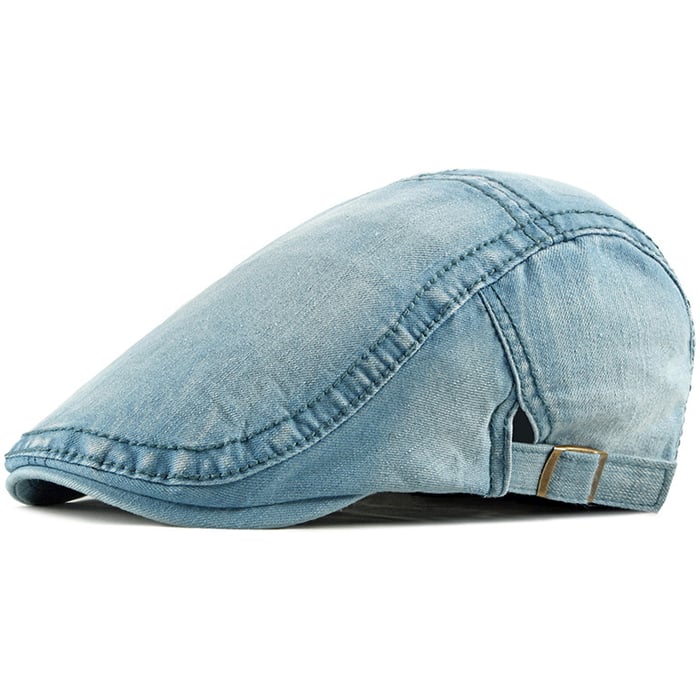 Koop Stoere denim flat cap pet in spijkerstof Lichtblauw voor slechts  € 24,95 bij Henk ter Horst herenmode