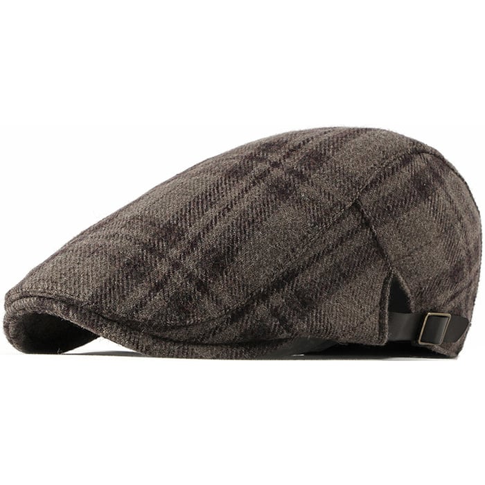 Koop Tweed winterpet met ruitdessin, verstelbaar, getapte naden Lichtbruin voor slechts  € 29,95 bij Henk ter Horst herenmode