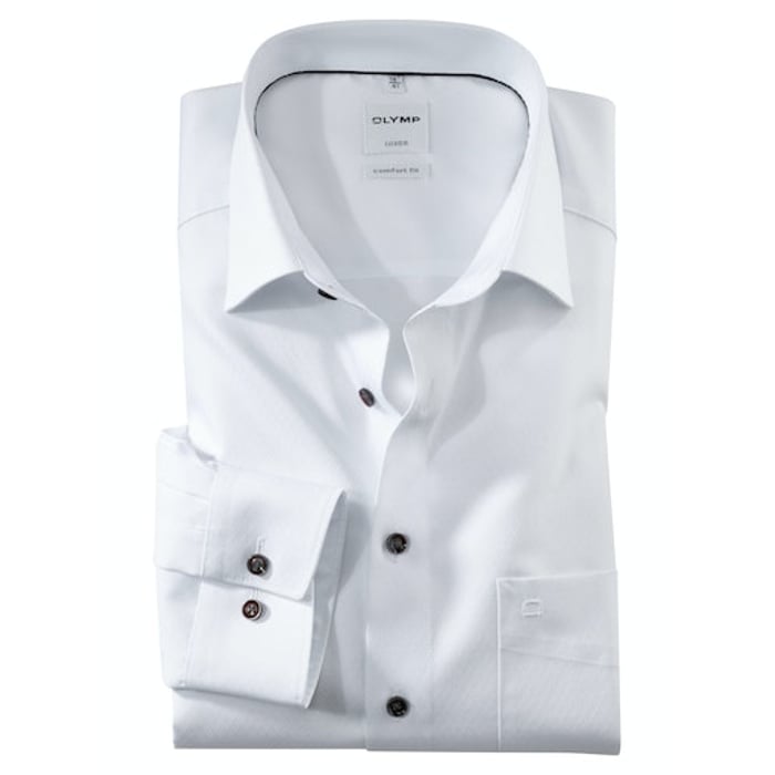 Koop Olymp Luxor comfort fit katoenen overhemd weiss voor slechts  € 89,95 bij Henk ter Horst herenmode