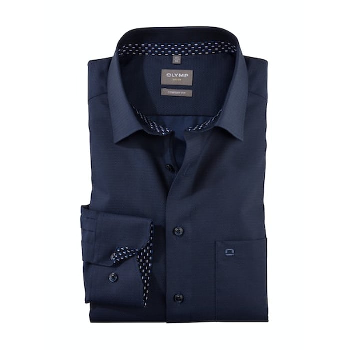 Koop Olymp Luxor comfort fit katoenen overhemd nachtblau voor slechts  € 85,95 bij Henk ter Horst herenmode