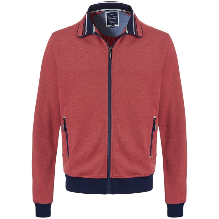 Koop Baileys vest met rits mini stipjes Steenrood voor slechts  € 119,95 bij Henk ter Horst herenmode