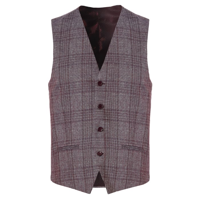 Koop Henk ter Horst gilet geruit Bordeaux voor slechts  € 99,95 bij Henk ter Horst herenmode