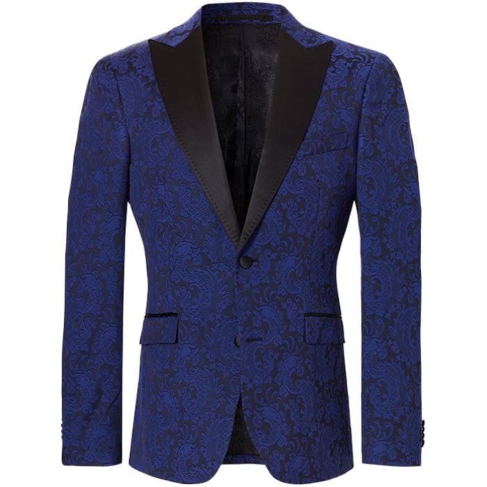 Koop Henk ter Horst Lurex smokingcolbert met paisleypatroon Blauw voor slechts  € 132,97 bij Henk ter Horst herenmode