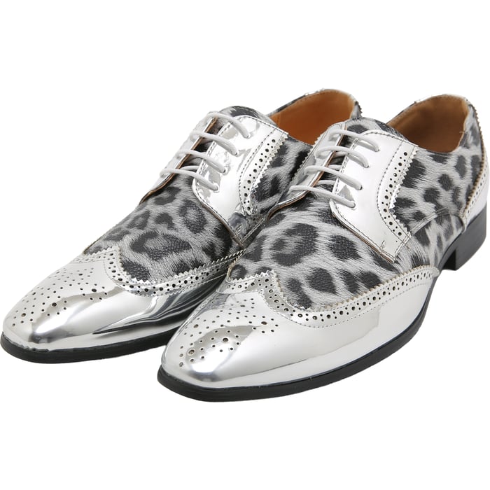 Koop Henk ter Horst zilveren lakschoenen met panterprint Zilver voor slechts  € 49,95 bij Henk ter Horst herenmode