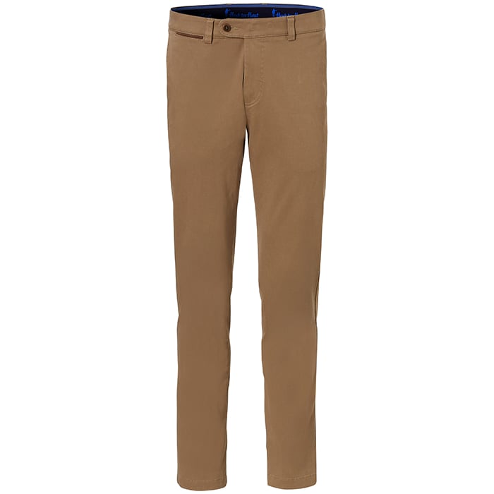 Koop Henk ter Horst slim fit katoenen chinobroek met stretch Lichtbruin voor slechts  € 89,95 bij Henk ter Horst herenmode