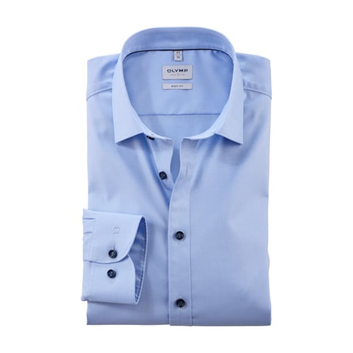 Koop Olymp Level Five body fit lange mouw overhemd Blauw voor slechts  € 69,95 bij Henk ter Horst herenmode